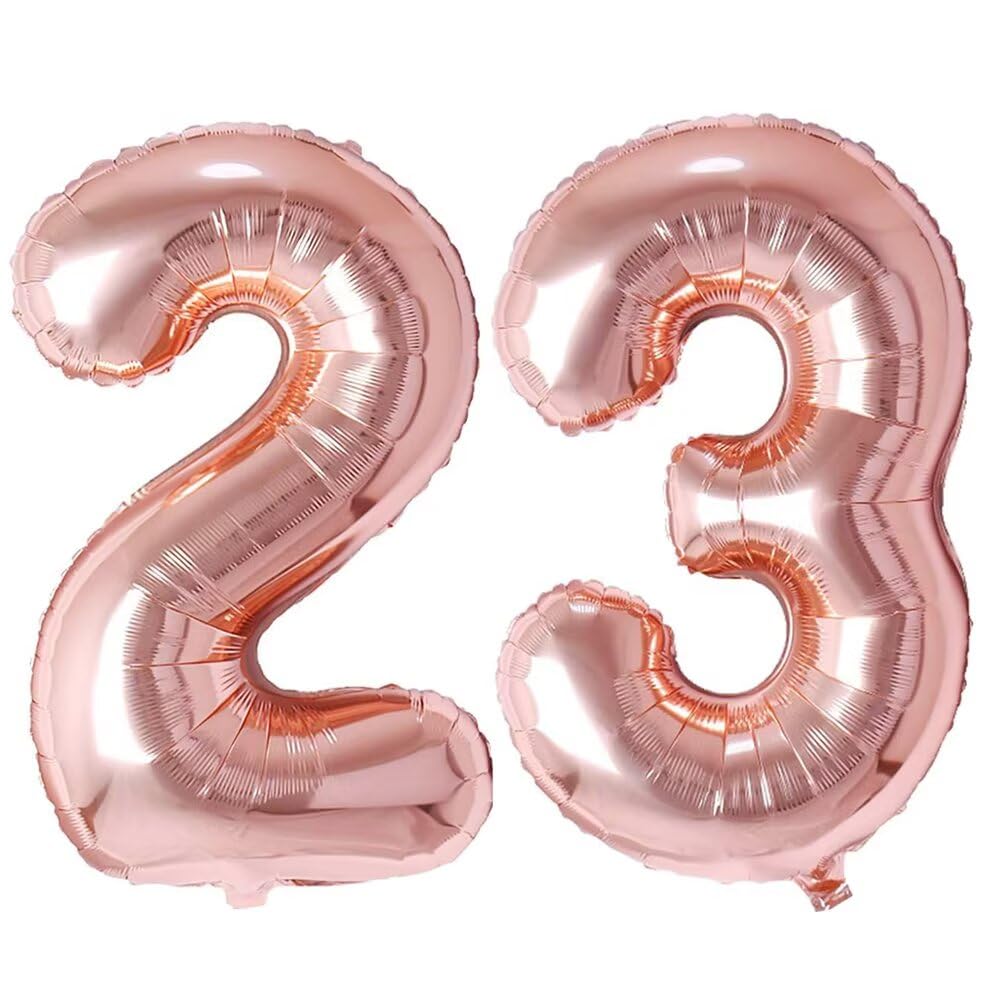 Number 23 Balloon Rosegold Numbers Balloons 23 Birthday Party Foil Balloon 23 Decoration-100cm — image 1