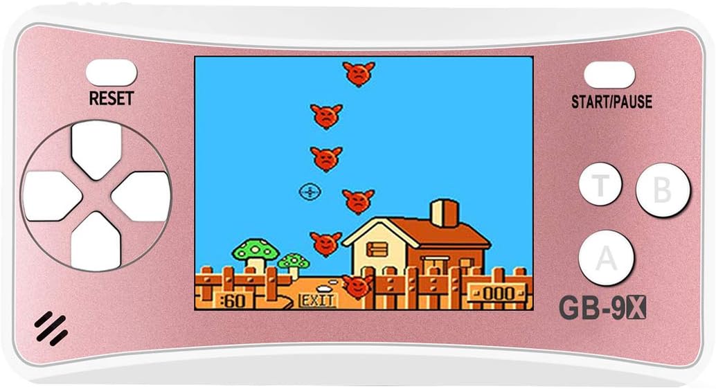 AOKLEE Handheld Games for Kids with Built in 168 Classic Retro Games 2.5'' Color Screen 3.5 MM Headphone Jack TV Output Children Handheld Game Player (Rose)