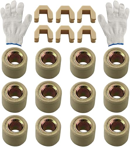 GY6 ATV ciclomotor 125cc 150cc 152QMI 157QMJ 200cc cuentas de rueda de conducción/rodillo de transmisión (0.49 oz) + bloque deslizante de rueda de