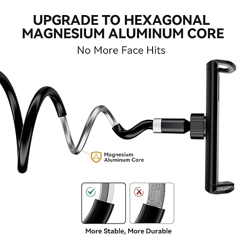 Miniatura 3 de FlyCoco Soporte para tablet con cuello de cisne, clip de soporte con brazo largo flexible para cama, compatible con iPad Pro AiriPhoneKindle