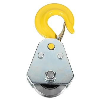 2Ton Pulley Hook Heavy Duty Pulley Lifting Block Hoist with Hook for 5/8" Wire Rope Snatch Block 1Pack
