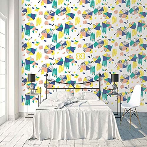 Art mural moderne 3D grand format avec affiche géométrique colorée