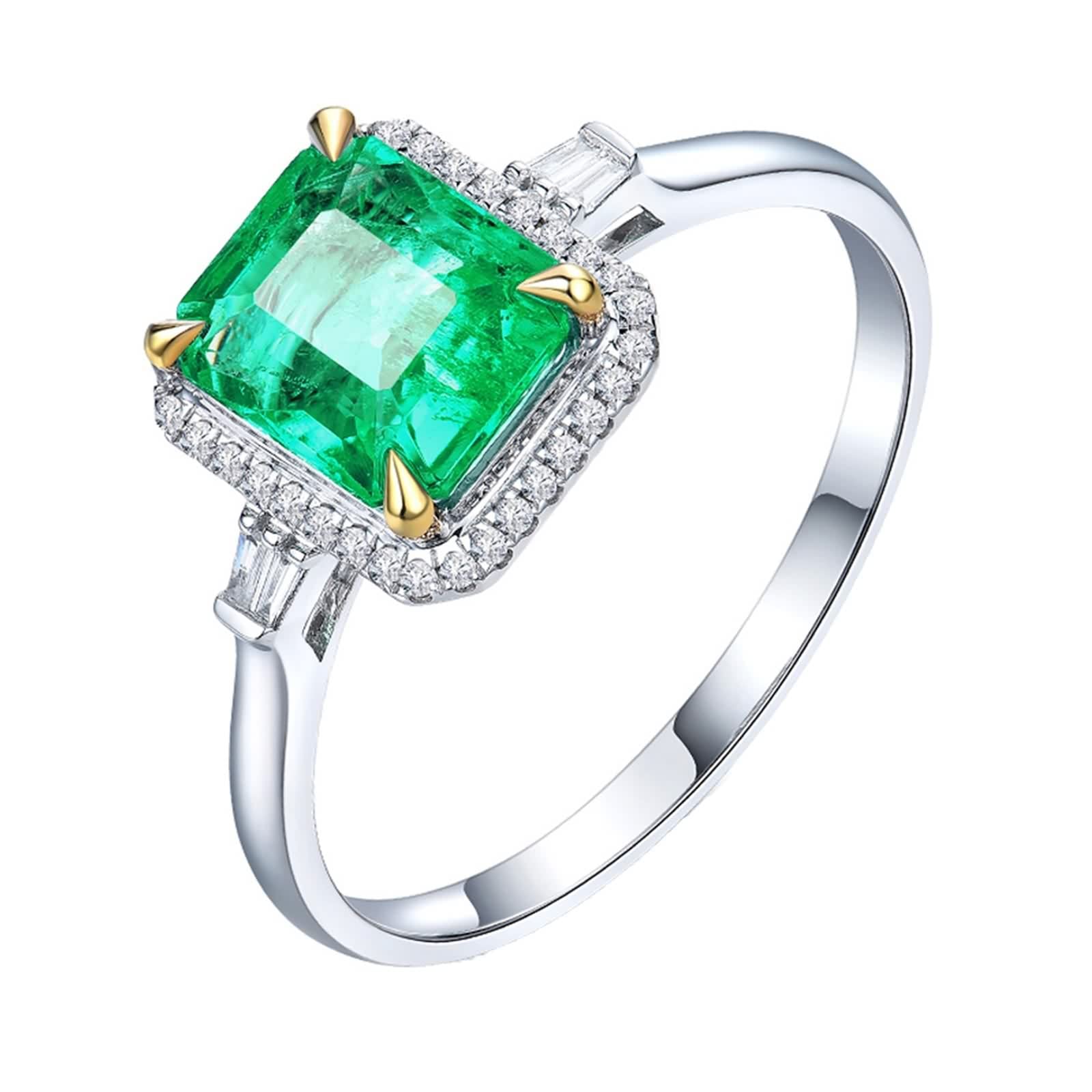 Anillos Mujer Esmeralda, Anillo Mujer Noviazgo Verde Forma Rectangular para Las Vacaciones de Aniversario Del Día de San Valentín