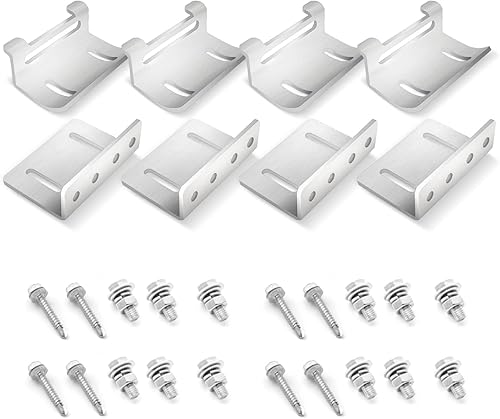 Newpowa Solar Panel Mounting Curved Z Bracket with Nuts and Bolts Supporting for RV, Boat, Wall, Off Grid Roof Installation A Set of 4 Sliver