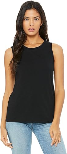 Bella + Canvas - Camiseta sin mangas para mujer, talla S, color negro, Blanco
