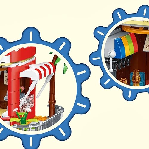 Miniatura 5 de Kit de micro bloques de construcción de coca cola, caja de música modelo de casa de coca, juego de juguetes de ladrillos modulares de bricolaje (718