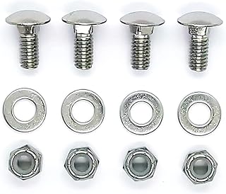 4PK 710-0451 712-04063 Replacement Stainless Steel Skid Shoe Bolts Carriage Bolts Nuts and Washers Kit for MTD Cub Cadet Snow Blower (5/16-18) 3/4