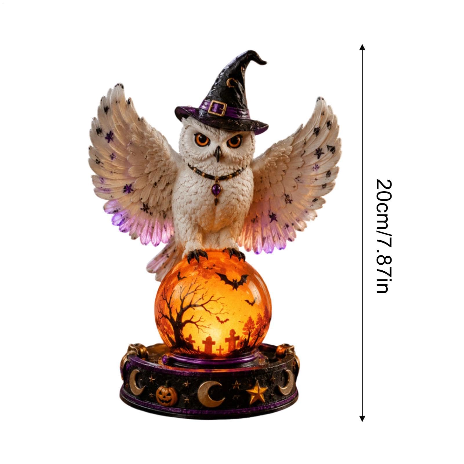 Kryształowa kula na Halloween, estetyczna świecąca lampa nocna