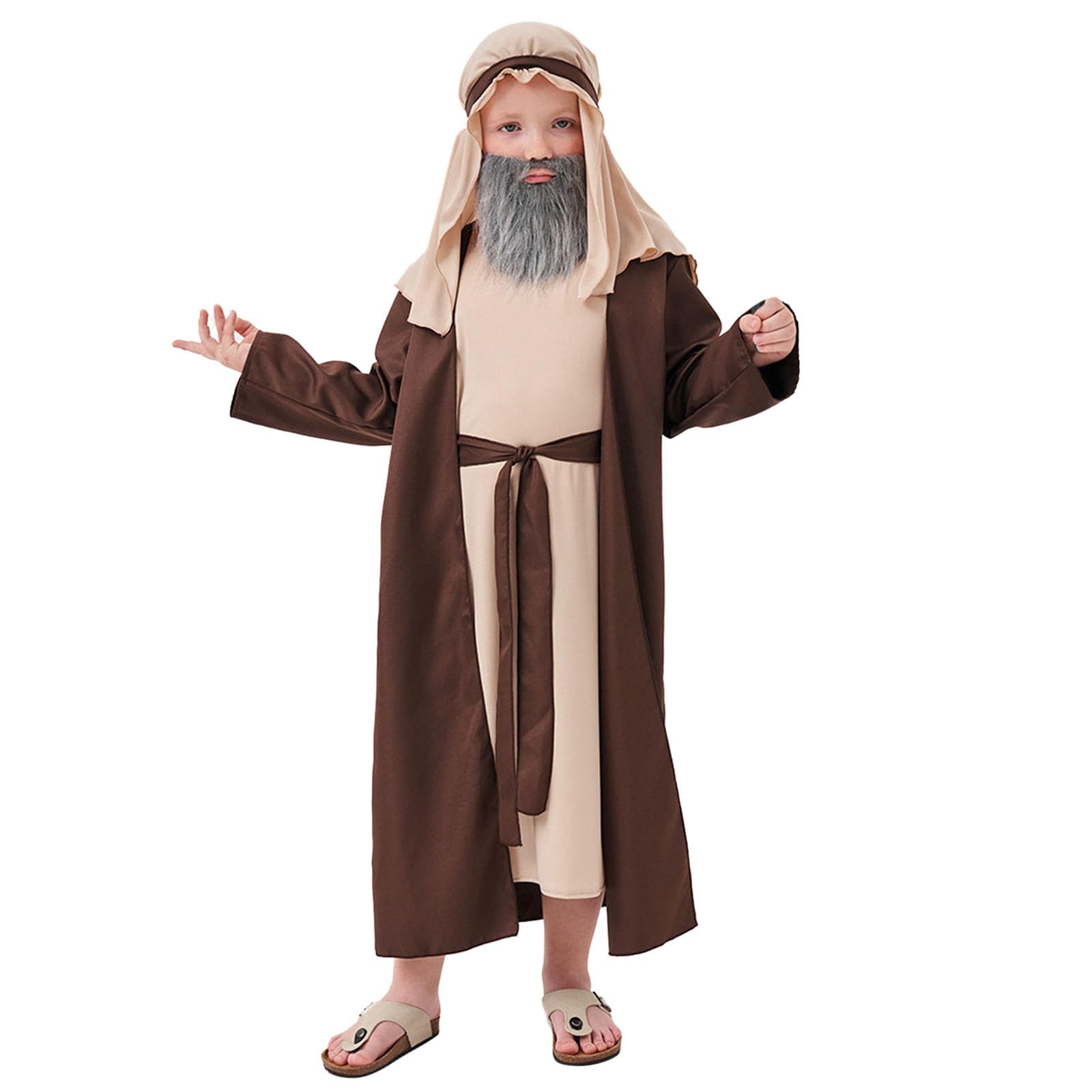 Joseph Costume Kids, Shepherd Costume Kids, Innkeeper Costumes Boys, Nativity Costumes for Boys Brown Inn Keeper Christmas Fancy Dress Kid Xmas Townspeople Villager Outfit