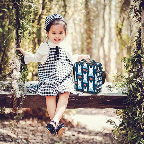 Alpaca Lunch Box For Kids, Love Heart Insulated Lunch Bag For Boys Girls, Reusable Waterproof Lunch Box With Adjustable Shoulder Strap Cooler Tote Bag For School, Work, Picnic #TOP5