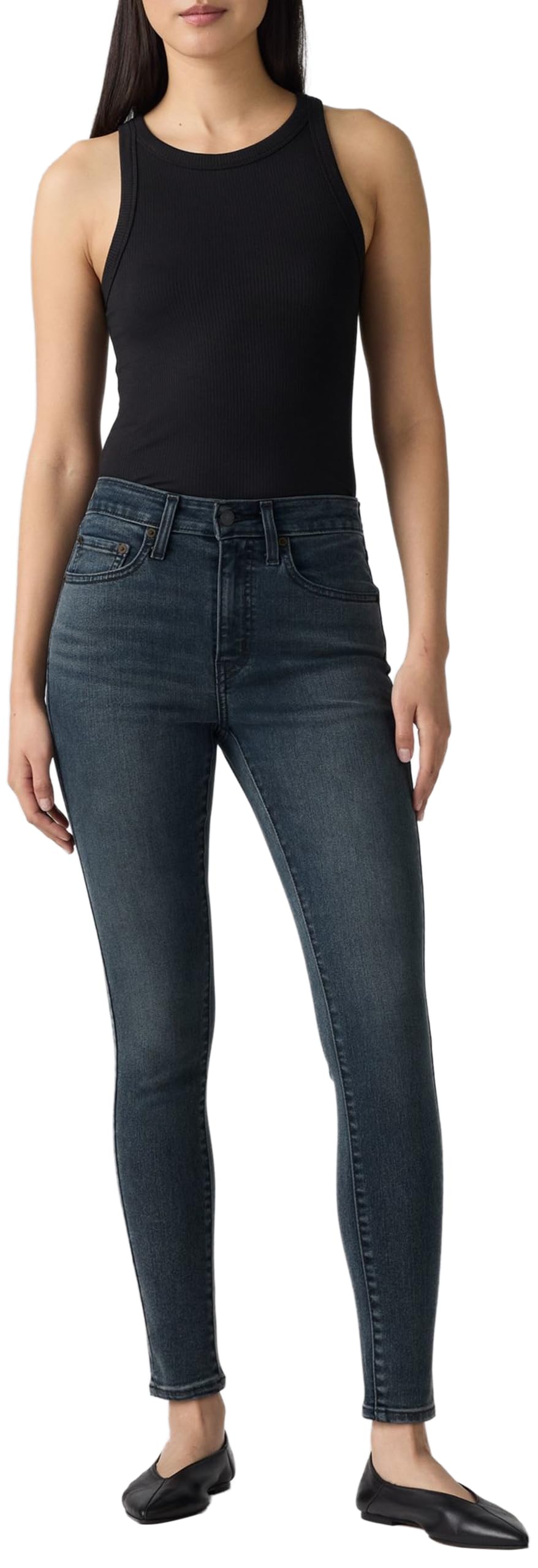 Levi's Damen Jeanshose 721 mit Stretch-Anteil, Skinny Fit, Schwarz (Exit Stage Left), W28/L28