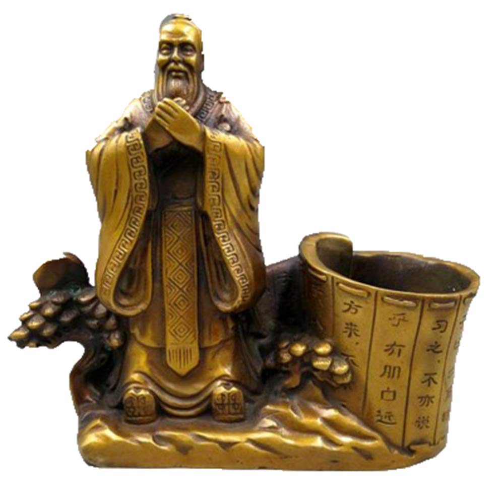 Porte-stylo Confucius en cuivre comme cadeau de vœux officiels