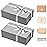LIFELUM 2 Pack Large Gift Boxes with Lids,13.85 x 8.35 x 4.45 inch Gift Box Rectangle Collapsible Box Groomsmen Gift Boxes for Presents with Ribbon, Card, Shredded Paper Filler