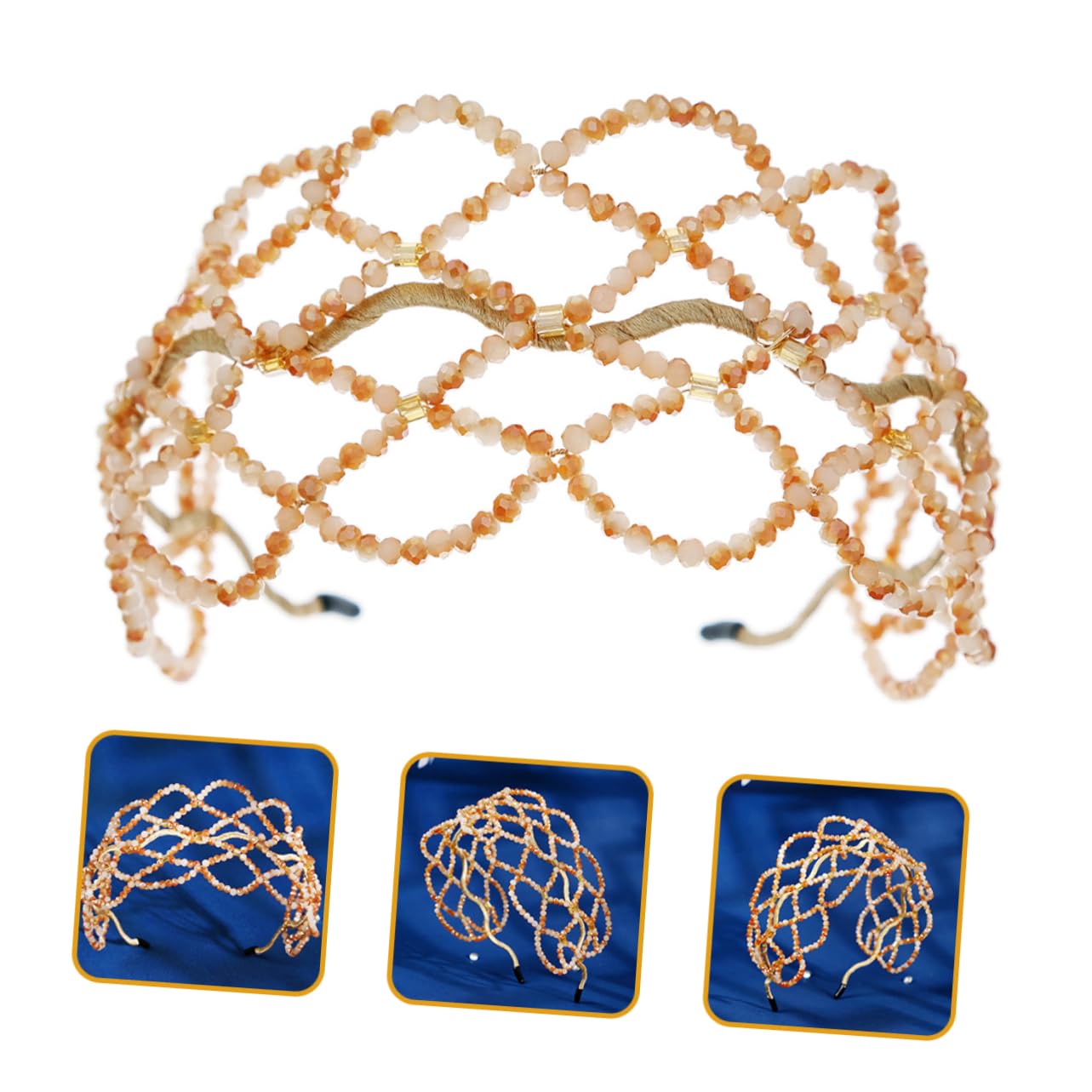 FRCOLOR 3 Uds Diadema De Cristal Tocado De Mujer Tiara Para Niñas Banda Para El Cabello De Perlas Diademas Para Mujeres Gemas Para El Cabello Para Mujeres Diademas Para Damas Joyas Para