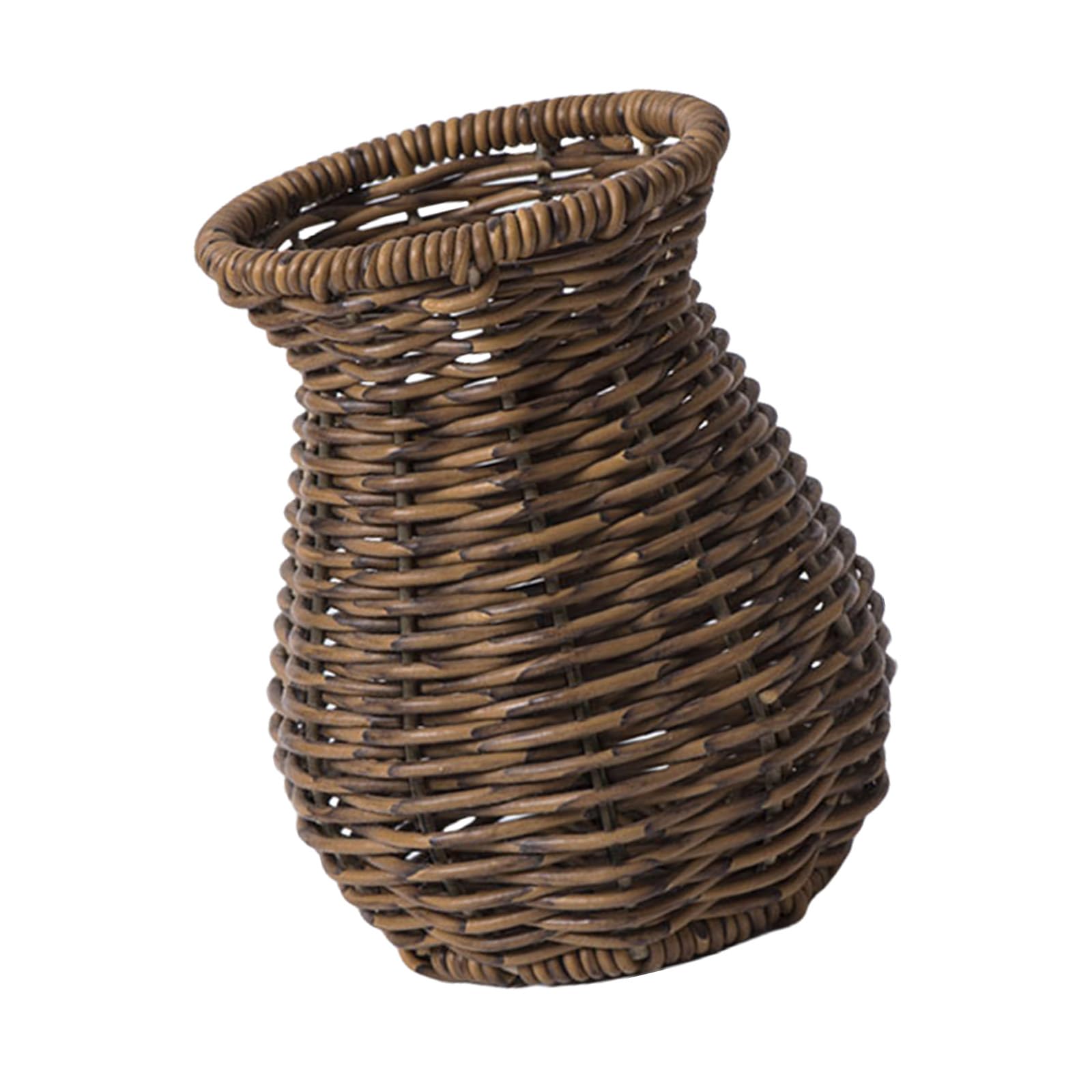 Woven Vase Rattan Vase for Dry Florals Arrangements, Home Accent Decorative Table Living Room Decors Wickers Flower