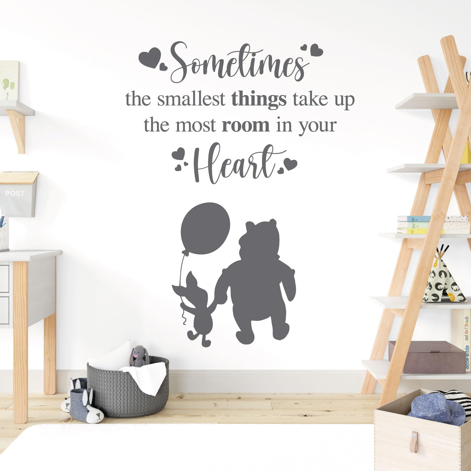 Sometimes the Smallest Things Take the Most Room in Your Heart - Movie Book Quote Wall Sticker [Large] [Dark Grey] — image 1