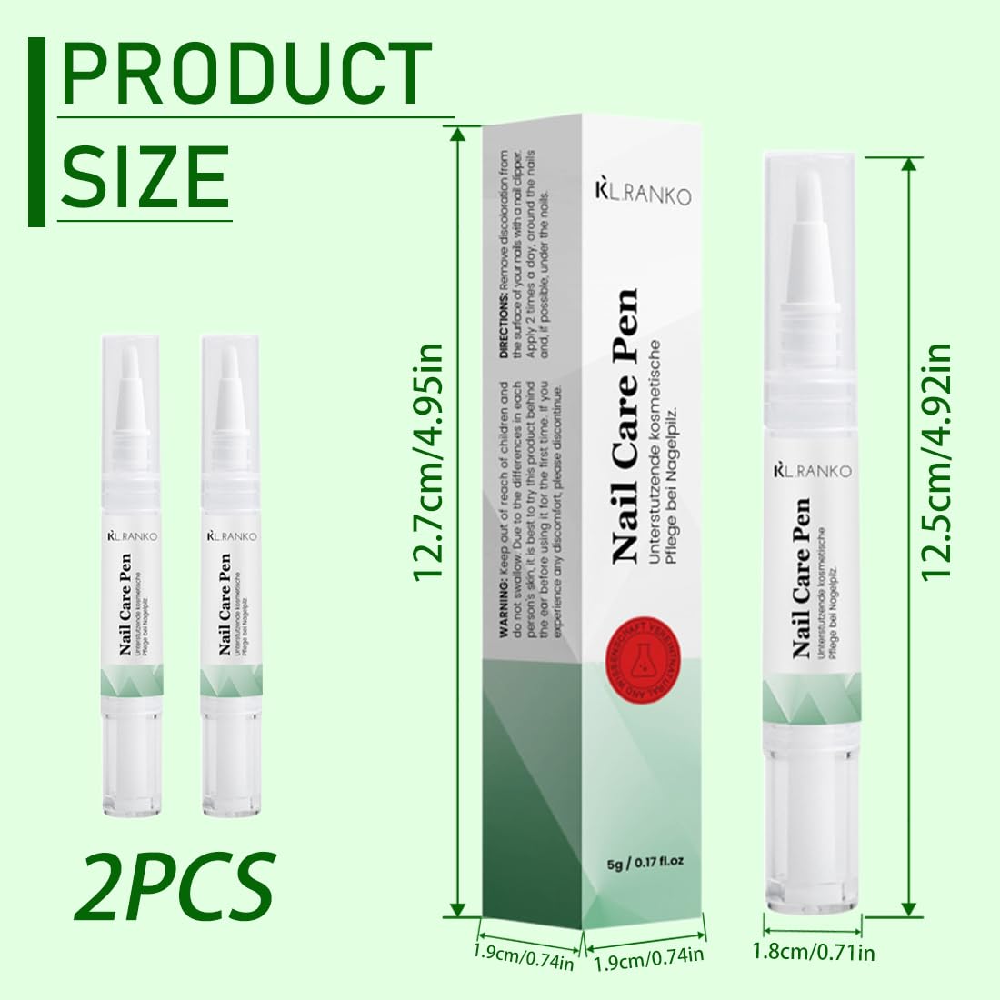 2 Pezzi Nail Care Pen, Penna per la Cura Delle Unghie