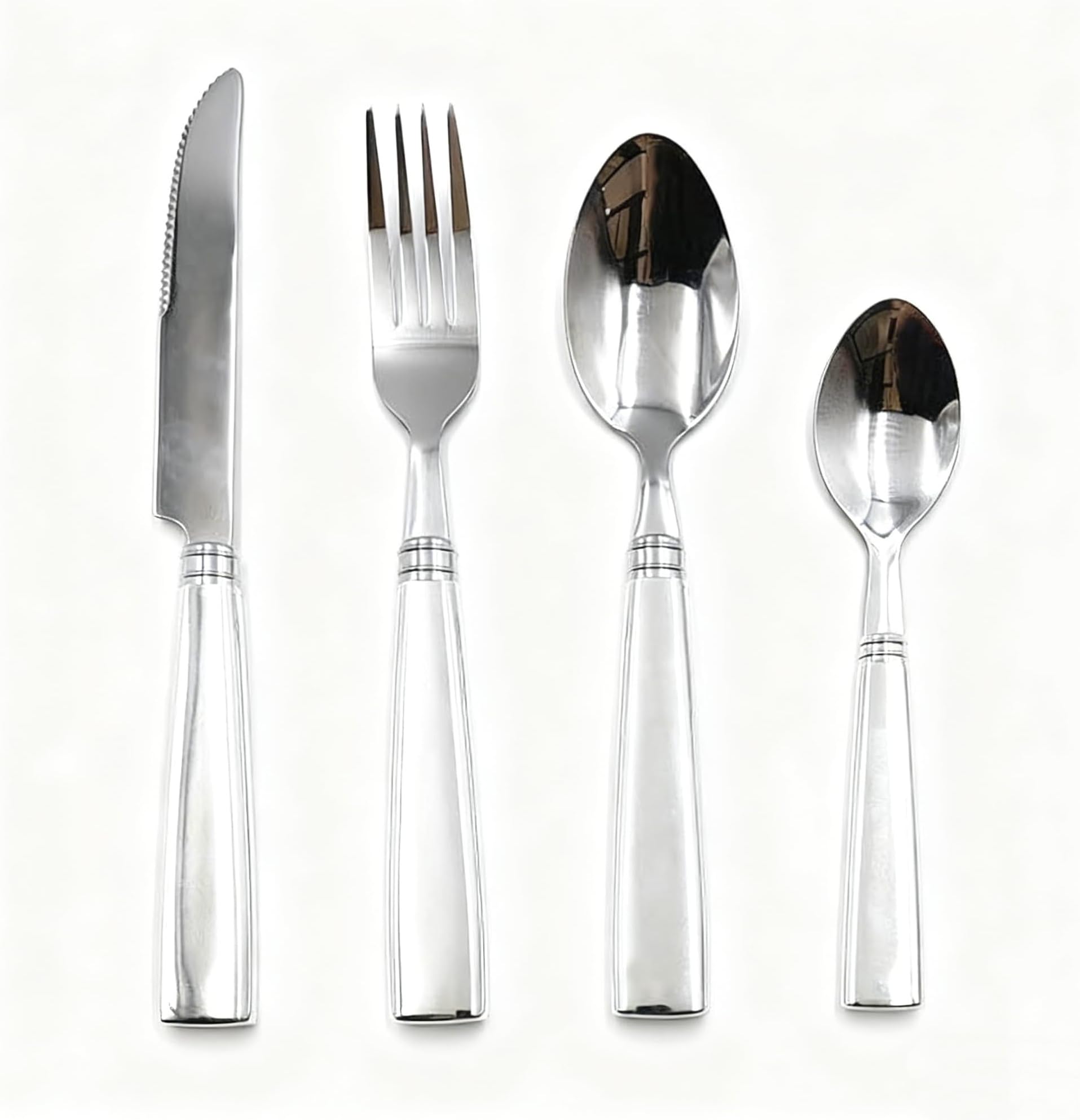 HiFind 16 Piece Silverware Set Stainless Steel for 4, Tableware Kitchen Flatware Set Utensils, Includes Dinner Knives, Forks, Soup Spoons, Dessert Spoons, Dishwasher Safe