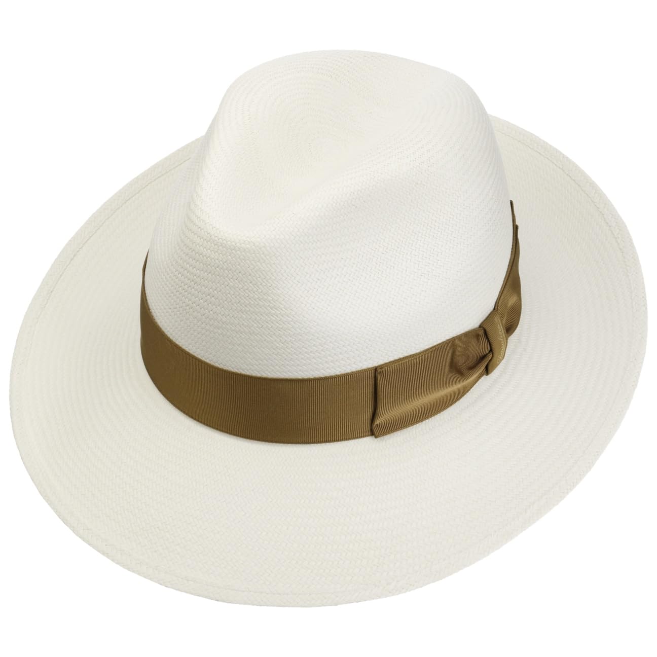 Borsalino Big Brim Bogart Panamahut Bogarthut Strohhut Hut Sommerhut Sonnenhut Panamastrohhut Damen/Herren - Made in Italy Panamastroh mit Ripsband, Ripsband Frühling-Sommer Sommer
