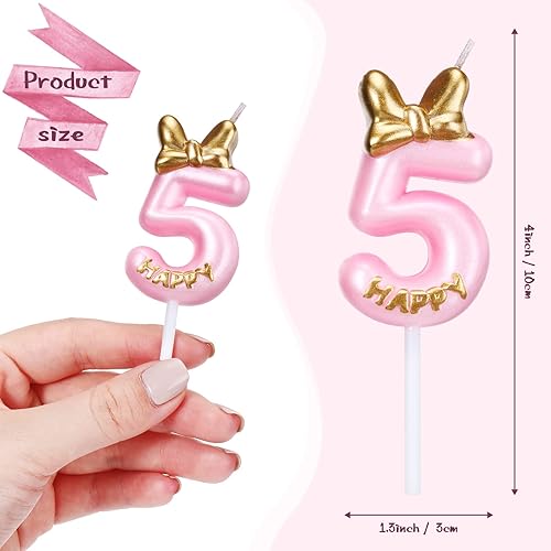 Miniatura 9 de Vela rosa de cumpleaños para niña, decoración de pastel de cumpleaños, vela de cumpleaños para decoración de pastel, cumpleaños, hornear,