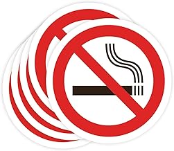 Prohibited Stickers 5 Units Adhesive 14 cm Poster Prohibition Industrial Labor Sign (14 cm, FUMAR)