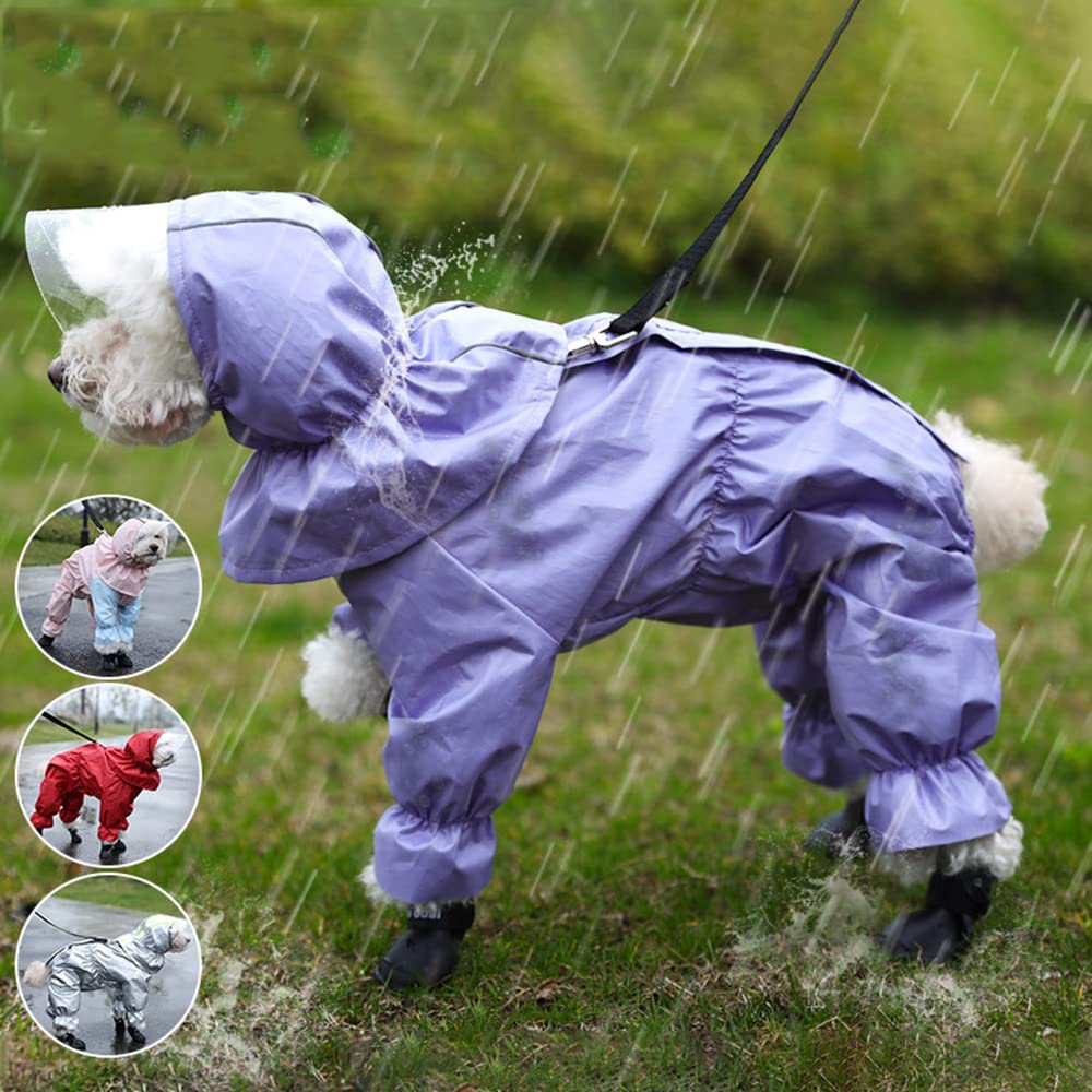 Płaszcz przeciwdeszczowy dla psów, Płaszcz przeciwdeszczowy dla psa Outdoor Puppy Raincoat XS-2XL Wodoodporny płaszcz psów Kombinezon zwierząt Artykuły(Pink,L)