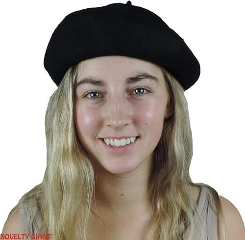 Miniatura 4 de 100% Lana Boina Negra Sombrero Parisino Francés, Negro -