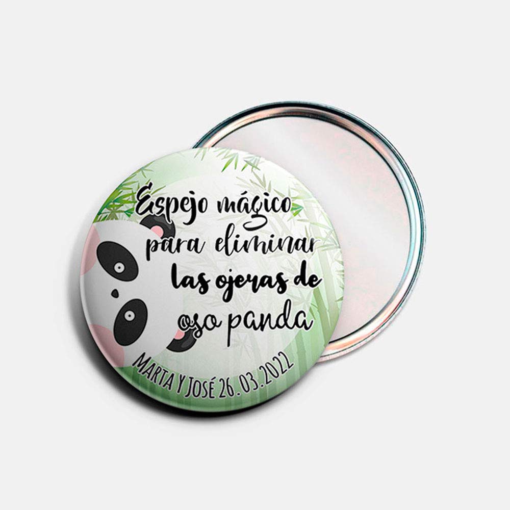 setecientosgramos Chapas Espejo Personalizadas para Bodas | Panda (150)