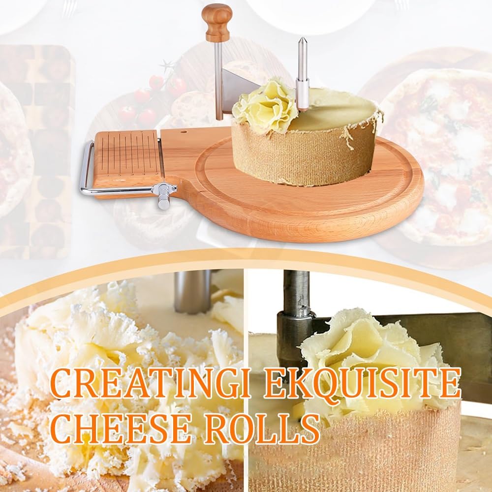 2 in 1 piegaciglia e affetta formaggio, lama in acciaio inox portatile, rotante, per formaggi, cioccolatini e salumi