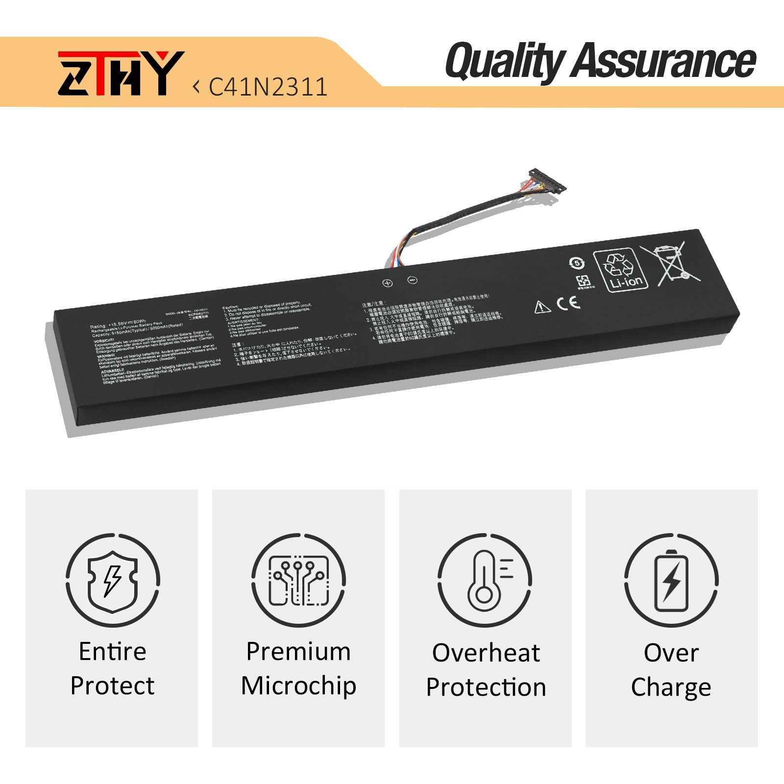 Amazon.com: ZTHY 80Wh C41N2311 Battery Replacement for Asus ROG 