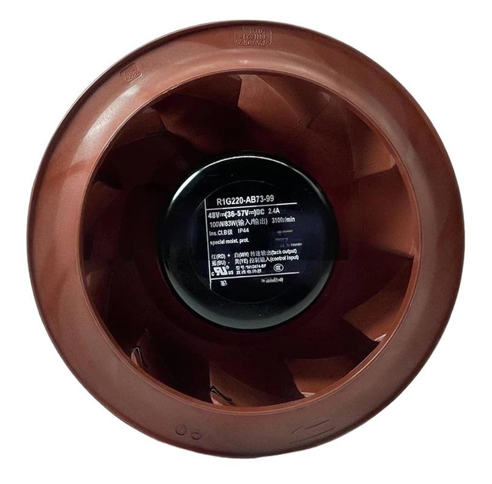EGTDSFGJA R1G220-AB73-99 Fan 48V 2.4A 100W/83W IP44 Centrifugal Cooling Fan