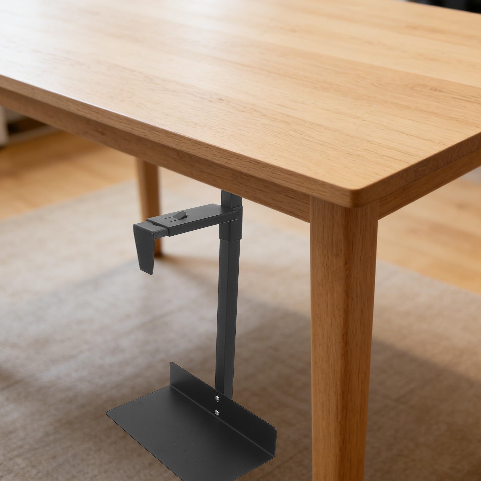 SOIMISS Soporte para PC Debajo del Escritorio Ajustable de Acero Templado Resistente Capacidad de 55 LB y Ancho de 5.1 a 8.5 Pulgadas para Oficina y Hogar