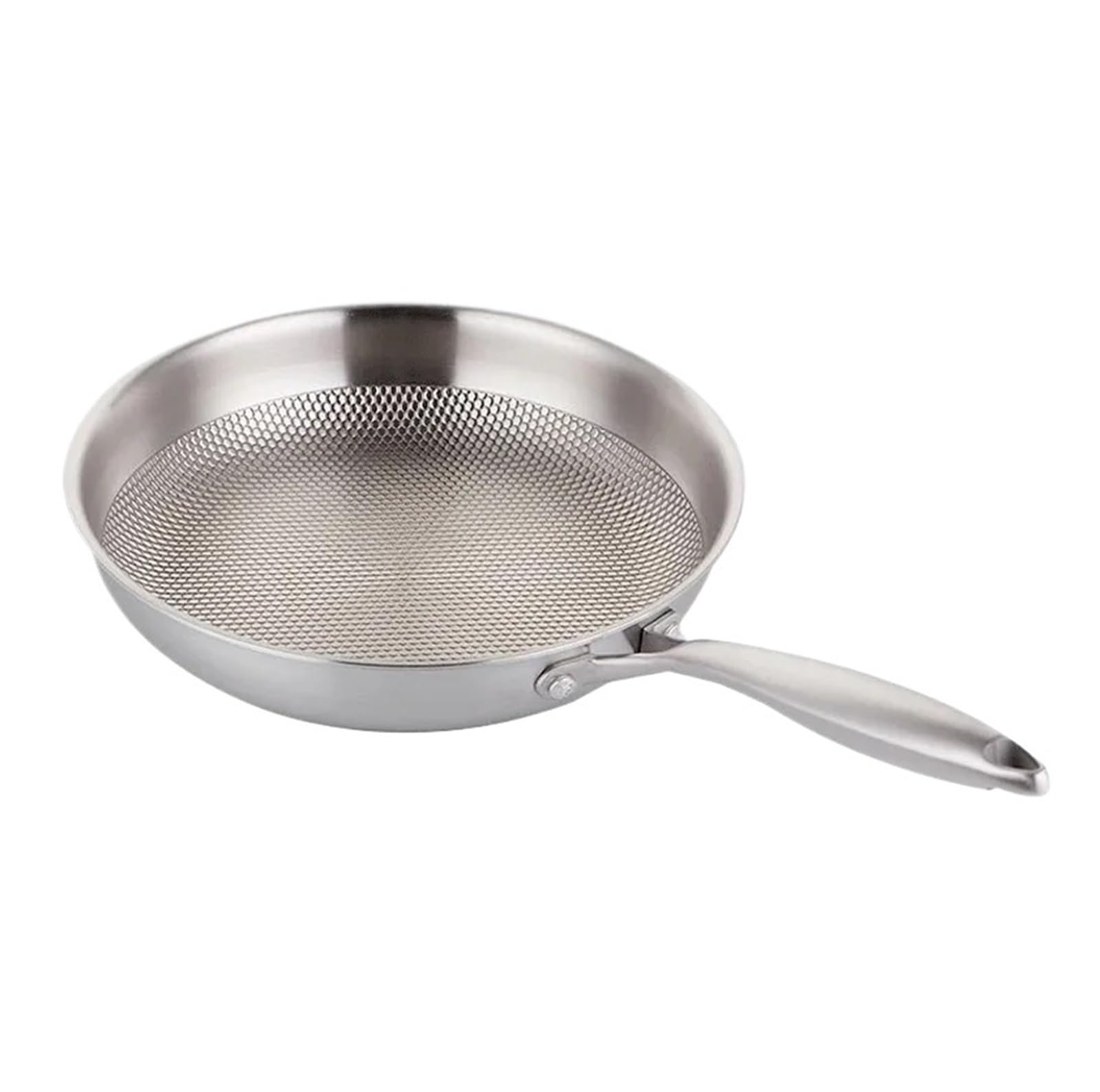 padella acciaio inox Padella antiaderente in acciaio inox 304 da 28/30 cm, senza rivestimento, for friggere uova e bistecche, adatta a fornelli a gas a induzione(28cm)