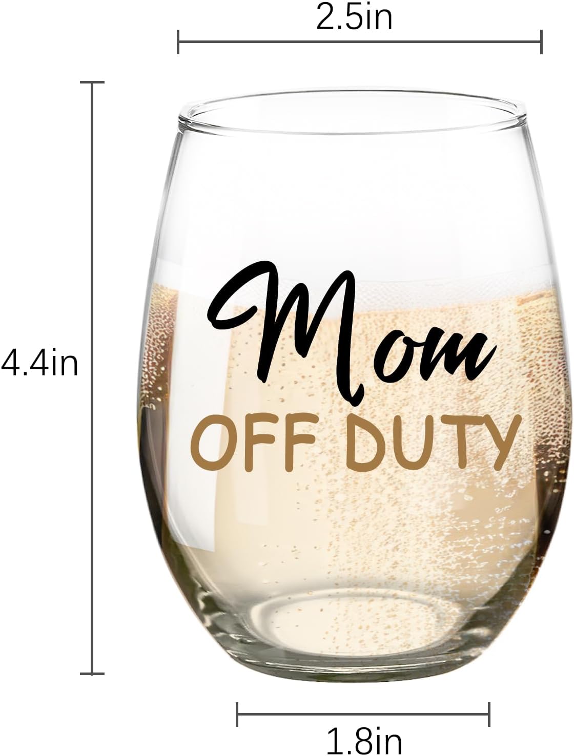 Fatbaby Mom Gifts Wine Glass,Funny Mother’s Day Christmas Birthday Gifts for New Mom Off Duty Stemless Wine Glass 15 OZ - Image 5