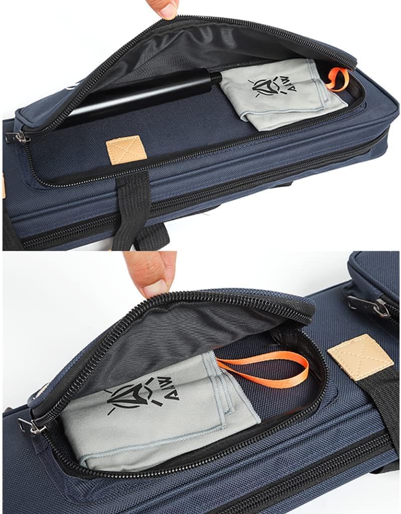 Pool Cue Case Billiard Cue Bag, Professional 2x4 Billiard Cue Carrying Case,Holds 2 Cue Tips and 4 Cue Rods,Made of Oxford Cloth,with Shoulder Strap-Blue