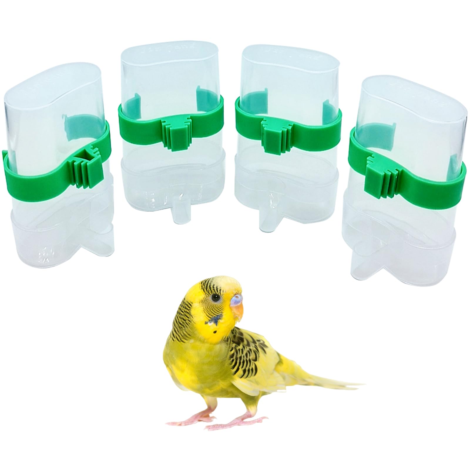 Bird Water Dispenser Parrot Water Feeder Bird Seed Container for Cage Parakeet Waterer Cage Accessories Automatic Feeding for Finch Lovebird Canary