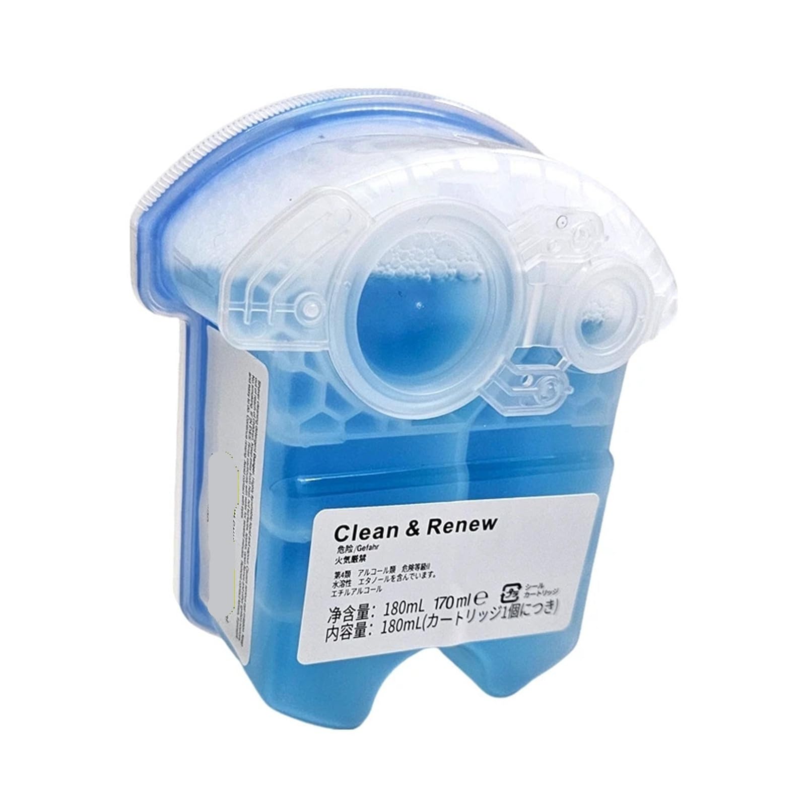 Cartuchos de recambio Clean & Renew de 170 ml CCR, solución líquida limpiadora de afeitadora de repuesto compatible con Braun Clean & Charge(4pcs)