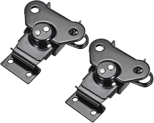 uxcell Abrazadera de palanca con resorte de hierro de 2.24 pulgadas para caja de caja, 2 piezas (negro)