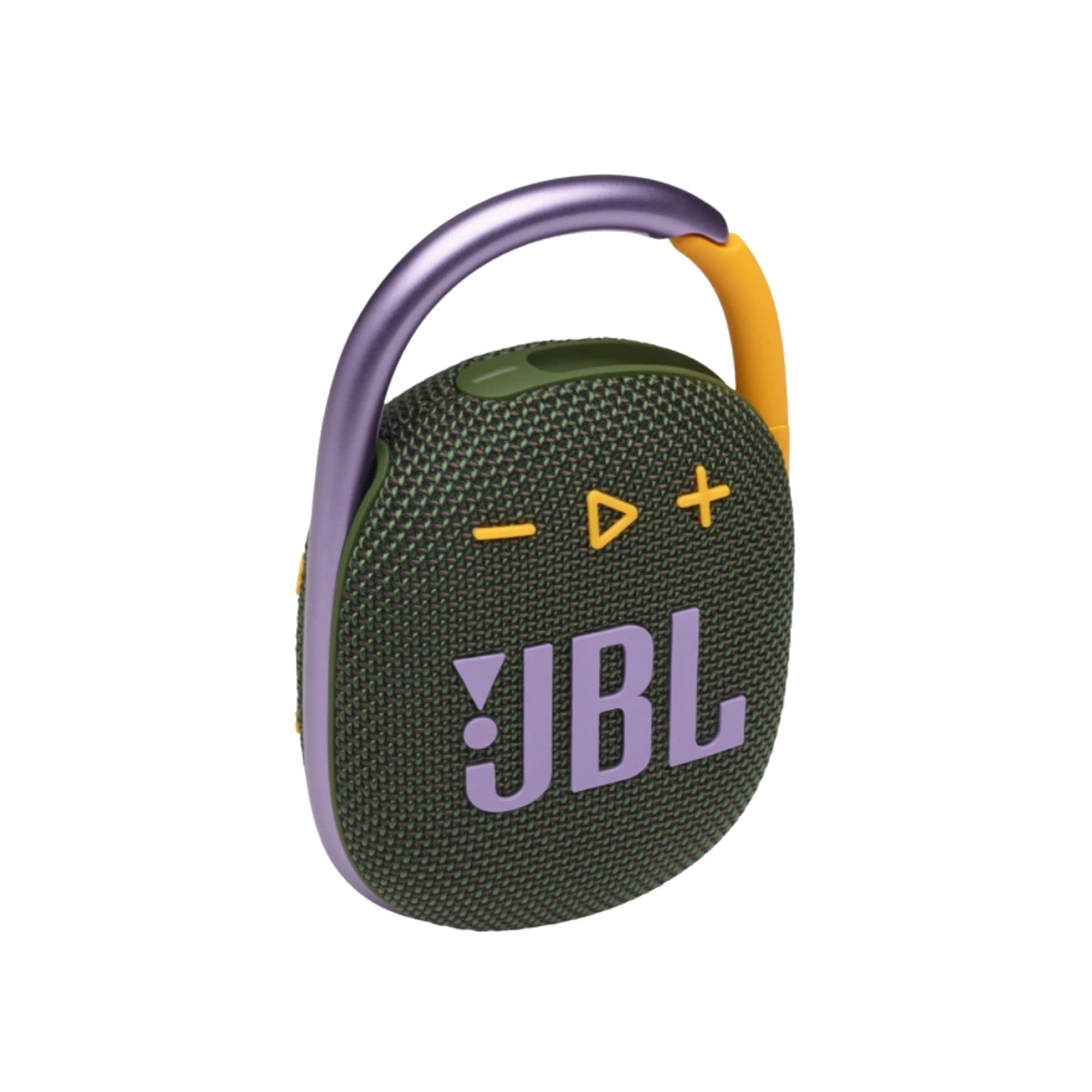 JBL Clip 4: Portable Speaker with Bluetooth, Built-in Battery, Waterproof and Dustproof Feature - Green (Renewed)