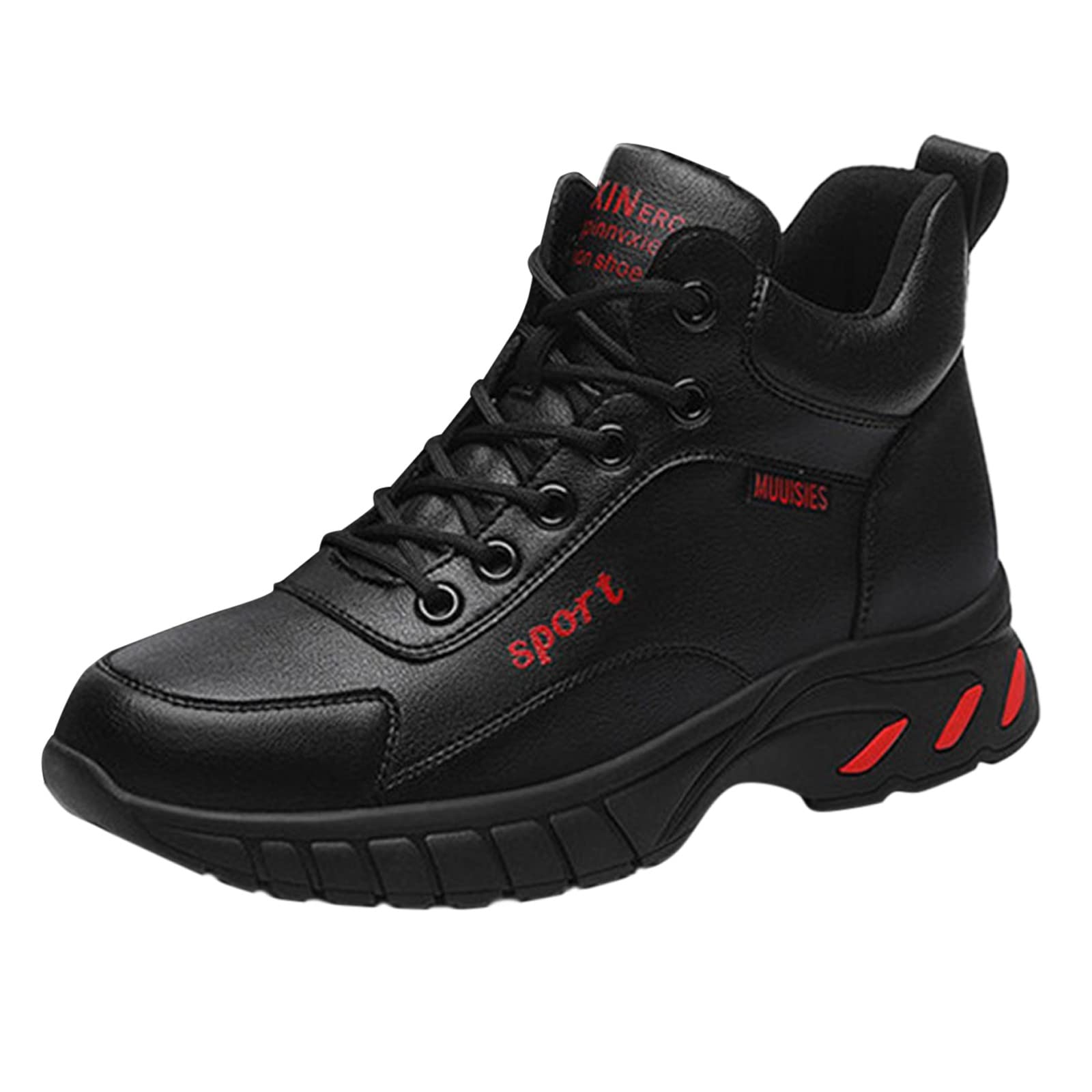Générique Chaussure Moto Femme Semelles Épaisses Renforcées Antidérapantes Imperméable Respirante Soutien de la Cheville Fermeture à Glissière Latérale Trajets Quotidiens Balades Urbaines Moto