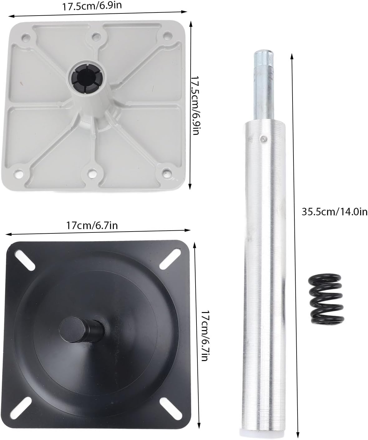 6.9 Inch Rotating Boat Seat Base Aluminum Alloy Adjustable Marine Seat Base Seating Accessories for Boats