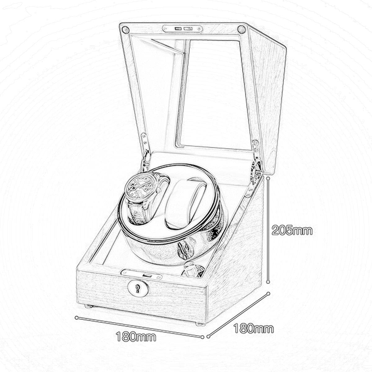 Uhrenaufbewahrungsbox aus Massivholz für 2+0/2+3 Automatikuhren, mit superleisem Motor, 4 Rotationsmodi, geeignet für Damen- und Herrenuhren. Farben: Rosenholz + Braun (2，Rosewood+White-2+0