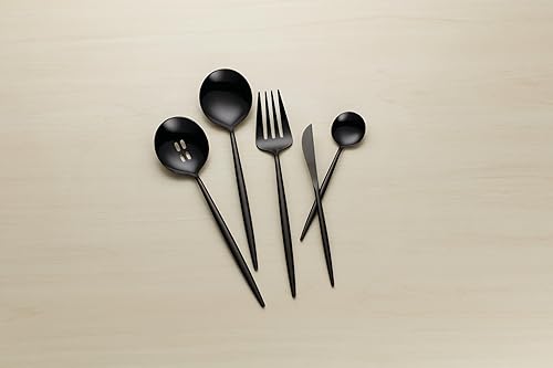 Miniatura 3 de Hampton Forge 894757 Skandia Zephyr - Juego de cubiertos de 45 piezas color negro