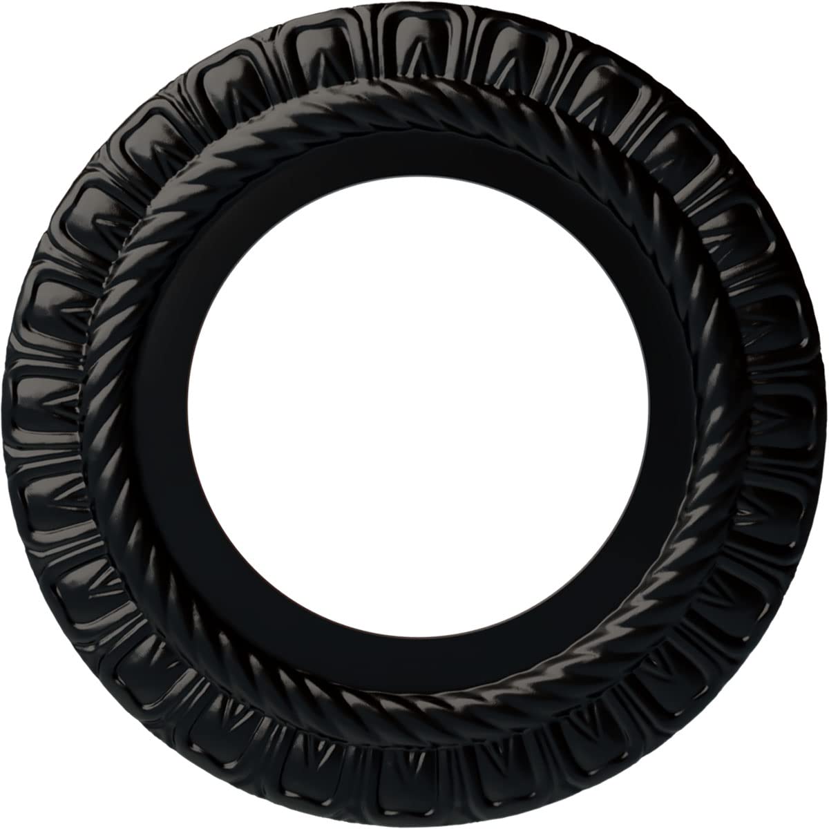 10 5/8"OD x 5 3/4"ID x 1/2"P Claremont Ceiling Medallion (Fits Canopies up to 7"), Hand-Painted Jet Black