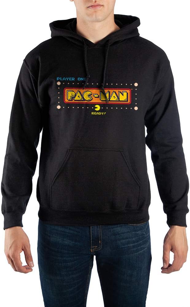 Pac-Man Mens Retro Video Game Hoodie-Small