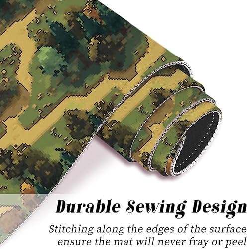 Miniatura 5 de WEBEEDY Retro Forest Gaming Mouse Pad Large Desk Pad Pixel Art Non-Slip Rubber Base Computer Keyboard Mousepad, Mouse Mat with Stitched Edges for