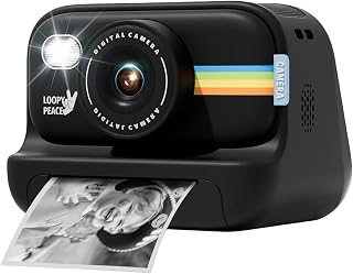 Kids Instant Print Camera HD Lens 2.0 Inch Screen Zoom with 32GB Child Birthday Festival Gifts Travel Selfie Digital Camera Toys(Black)