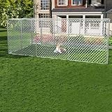 FIVMEN Outdoor Hundezwinger 400x200x150 cm Groß Hundekäfig Hundehütte Hundehaus Verzinkter Stahl mit Abschließbarer Tür Hundezaun Hundeauslauf Draußen