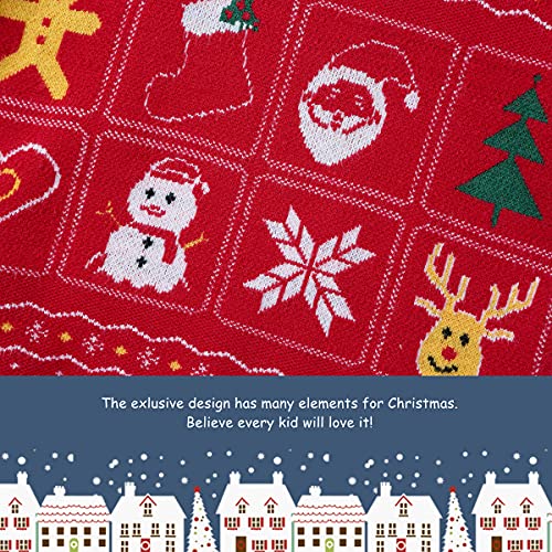 Fantangpai Toddler Boy Girl Christmas Sweater Baby Christmas Outfit Ugly Christmas Sweater For Toddler 2-6 Years Red #TOP5