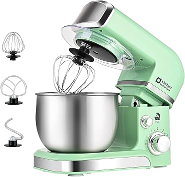Kitchen in the box Stand Mixer,3.2Qt Small Electric Food Mixer,6 Speeds Portable Lightweight Kitchen Mixer for Daily Use with Egg Whisk,Dough Hook,Flat Beater